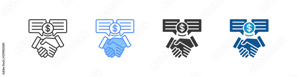 Negotiation Multistyle Icon Sheet Negotiation Multistyle Icon Sheet