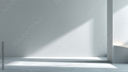 Wallpaper Mural White wall background with light and shadow interior design architecture modern minimalist studio backdrop Torontodigital.ca