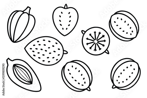 deliciosa line art showcasing tasty food illustrations
