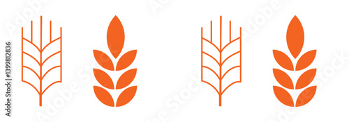 Set of Gluten free label vector icons set. No wheat symbols templates design for gluten free food package or dietetic product nutrition sign. Vector Illustration. Vector Graphic