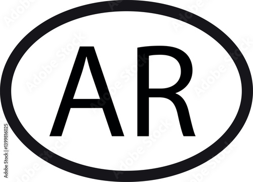 Argentina country code icon isolated on white background . Argentina domain name icon . Argentina abbreviation symbol vector