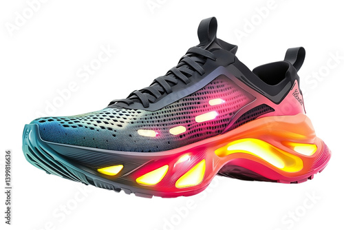 Futuristic athletic shoes with cybernetic enhancements for superior performance