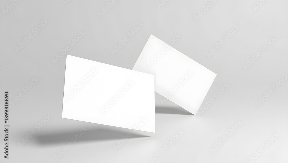 Floating Minimalist Business Card Mockup on Gray Background Floating Minimalist Business Card Mockup on Gray Background
