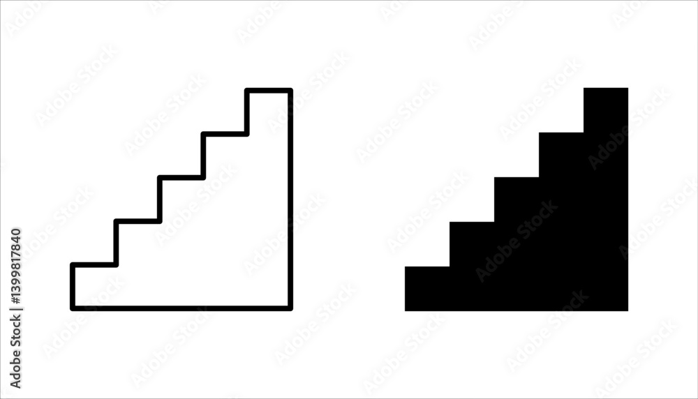 Stairs symbol set. Stairs vector icons. Stairway symbols. vector illustration on white background Stairs symbol set. Stairs vector icons. Stairway symbols. vector illustration on white background