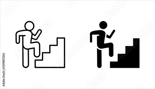 Stairs symbol set. Stairs vector icons. Stairway symbols. vector illustration on white background