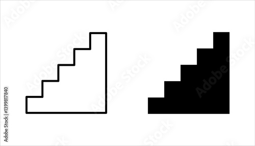 Stairs symbol set. Stairs vector icons. Stairway symbols. vector illustration on white background