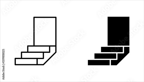 Stairs symbol set. Stairs vector icons. Stairway symbols. vector illustration on white background