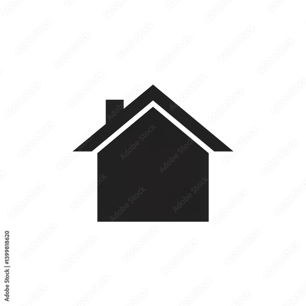 Simple House Icon Black Silhouette on transparent background Simple House Icon Black Silhouette on transparent background