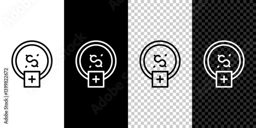 Set line Stop smoking, money saving icon isolated on black and white, transparent background. Quit smoking to save money. Vector
