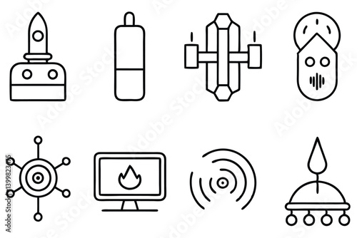 sensors line art abstract view of smart devices
