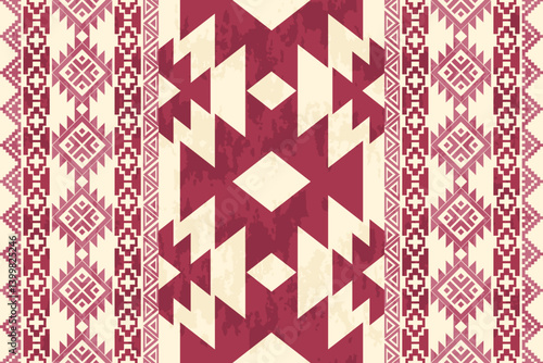 Navajo tribal vector pattern. Native American ornament. Ethnic South Western decor style. Boho geometric ornament.Ikat floral paisley embroidery blanket, rug. Woven carpet