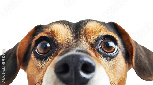 Adorable Beagle Posing Playfully on White Background - Professional Pet Photography Image