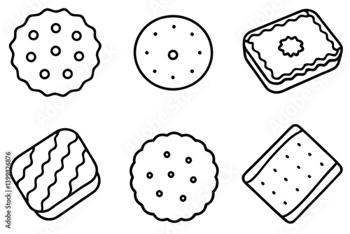 shortbread line art crisp buttery treat sketch drawing