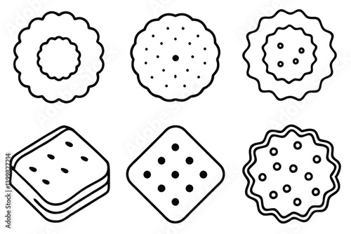 shortbread line art deliciously crisp buttery treat design