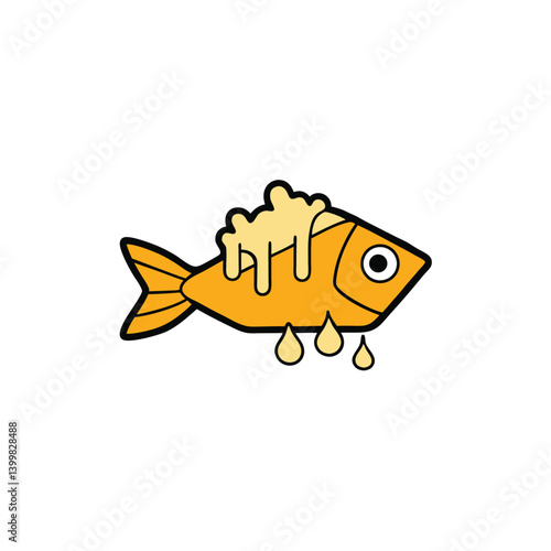 dripping from the tempura udon vector art illustration