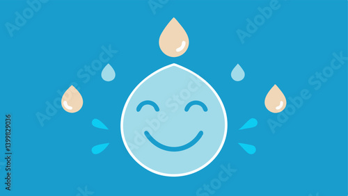 Hydration and Glow Show droplets representing hydration and radiance floating over a smiling face connecting hydration with skin recovery and rejuvenation.