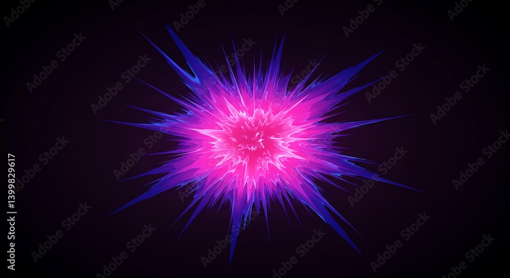 Fototapeta premium Neon Nebula's Heart AI Generated