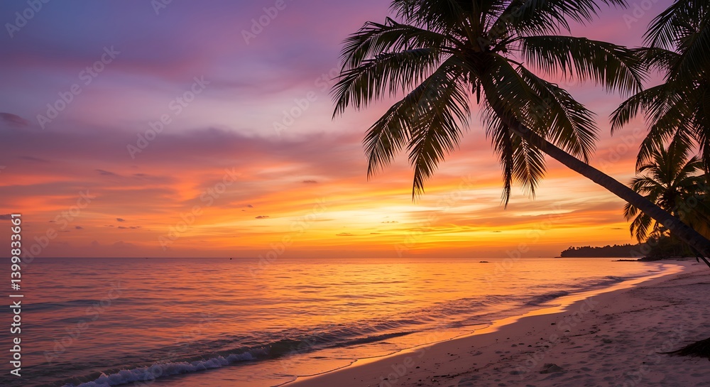 Fototapeta premium Sunset's Embrace AI Generated