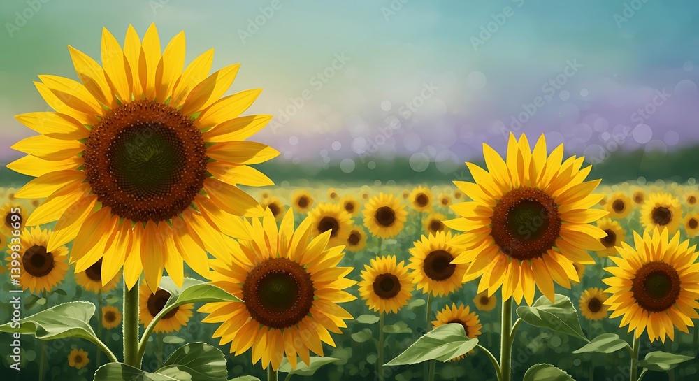 Fototapeta premium Sunlit Reverie AI Generated
