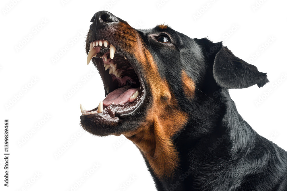 Obraz premium Isolated rottweiler snarling