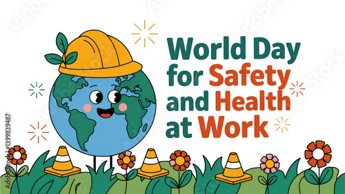 World Day for Safety and health at work isolated on transparent background, Generative ai.