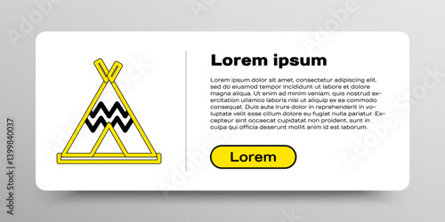 Line Traditional indian teepee or wigwam icon isolated on white background. Indian tent. Colorful outline concept. Vector