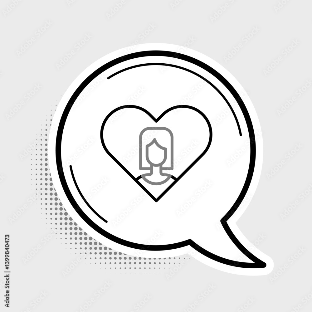 Line Heart with female icon isolated on grey background. Venus symbol. The symbol for a female organism or woman. Colorful outline concept. Vector Line Heart with female icon isolated on grey background. Venus symbol. The symbol for a female organism or woman. Colorful outline concept. Vector