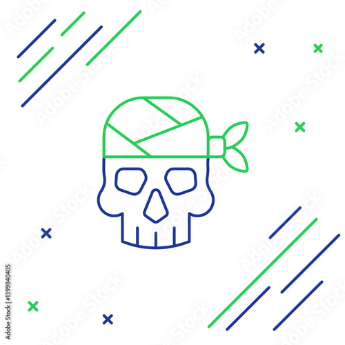 Line Pirate captain icon isolated on white background. Colorful outline concept. Vector
