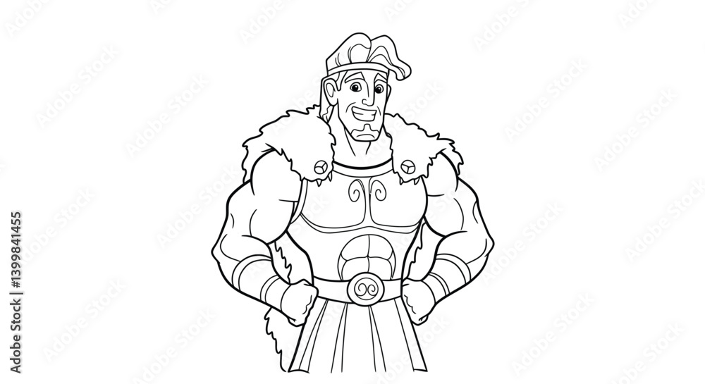 custom made wallpaper toronto digitalMighty Hercules Flexing Muscles with Lion Skin Coloring Page for Kids