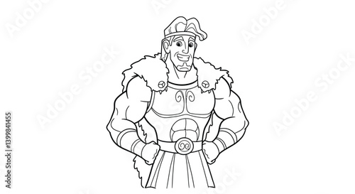 Wallpaper Mural Mighty Hercules Flexing Muscles with Lion Skin Coloring Page for Kids Torontodigital.ca
