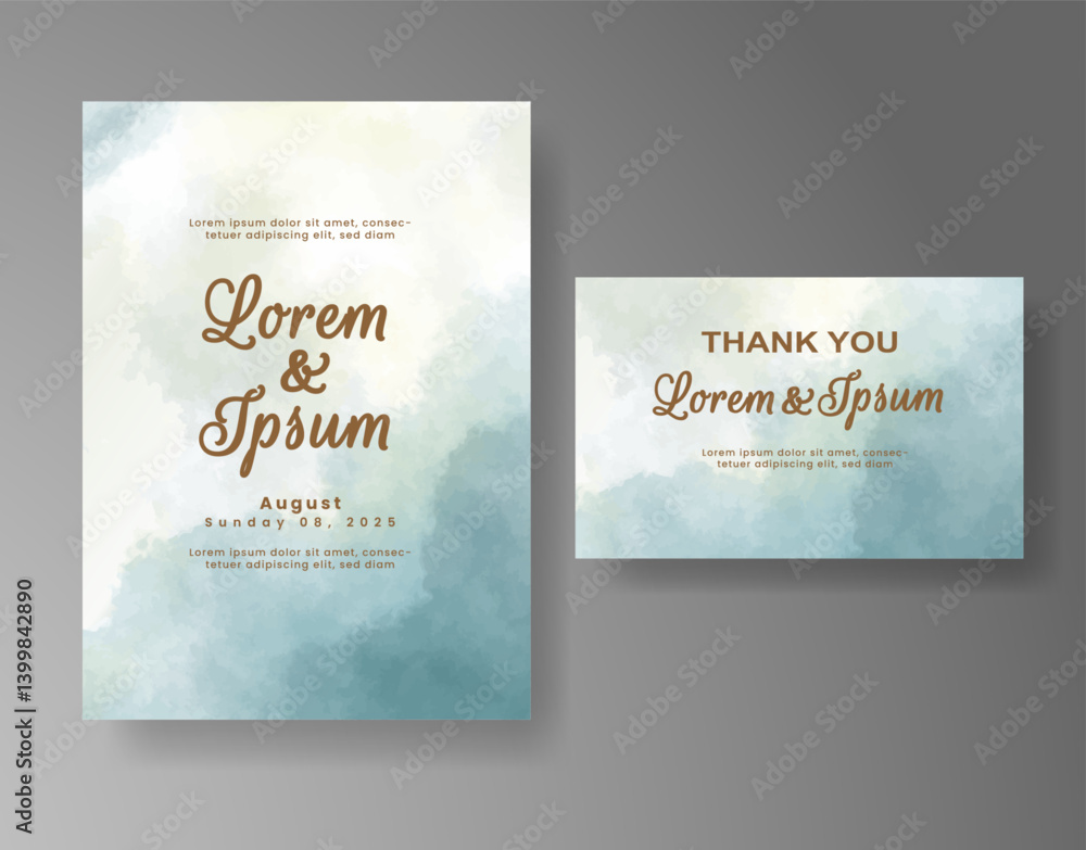 Wedding invitation with abstract watercolor background Wedding invitation with abstract watercolor background