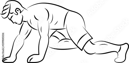 Line art ,Icon logo, Exercise & Wellness, graphic design ,stroke, drawing, strong man