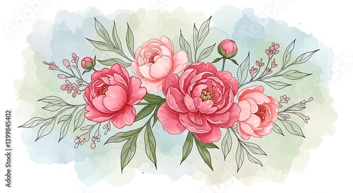 Whispers of Peony Bloom AI Generated