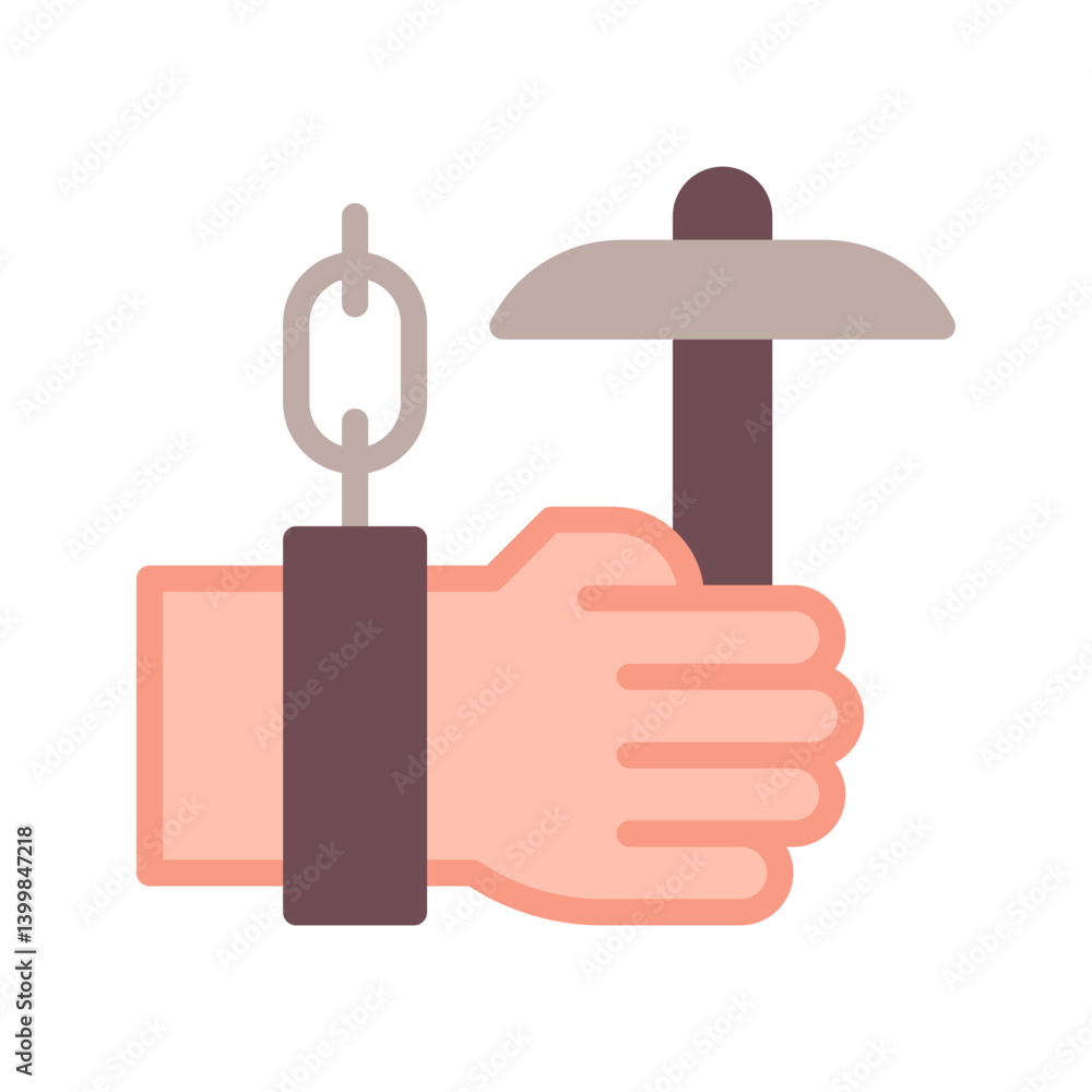 Forced Labour icon vector image. Suitable for mobile apps, web apps and print media. Forced Labour icon vector image. Suitable for mobile apps, web apps and print media.