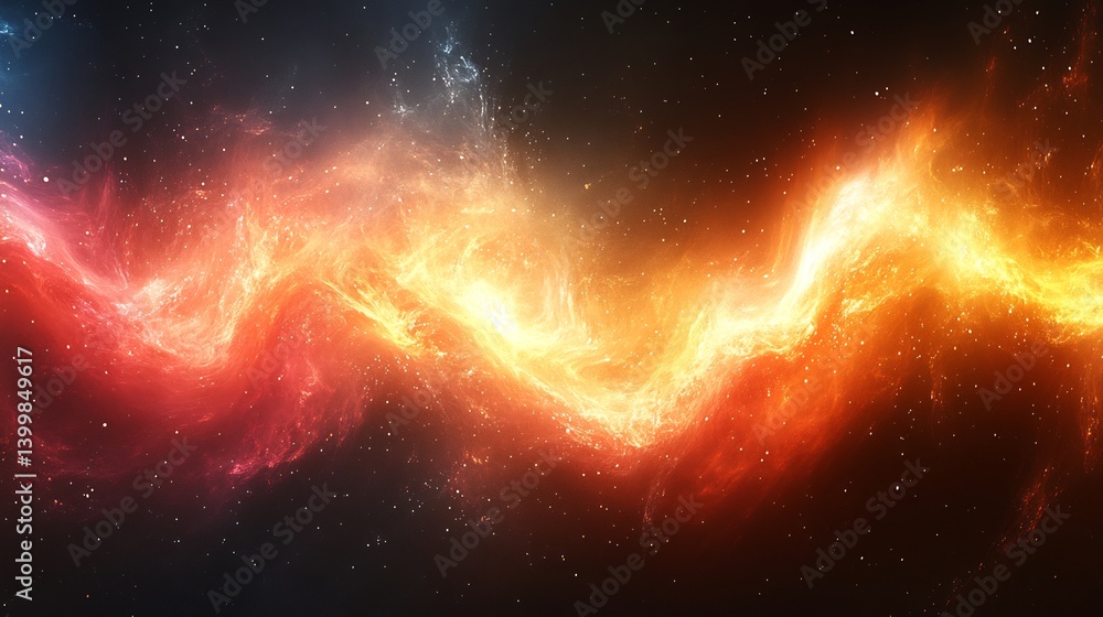 Fototapeta premium Abstract Space Nebula Fiery Energy.