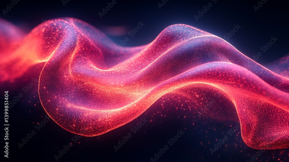 Fototapeta premium Abstract Red Blue Flowing Particles.