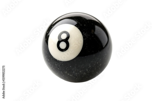 Black 8 ball for billiards or pool isolated on white background