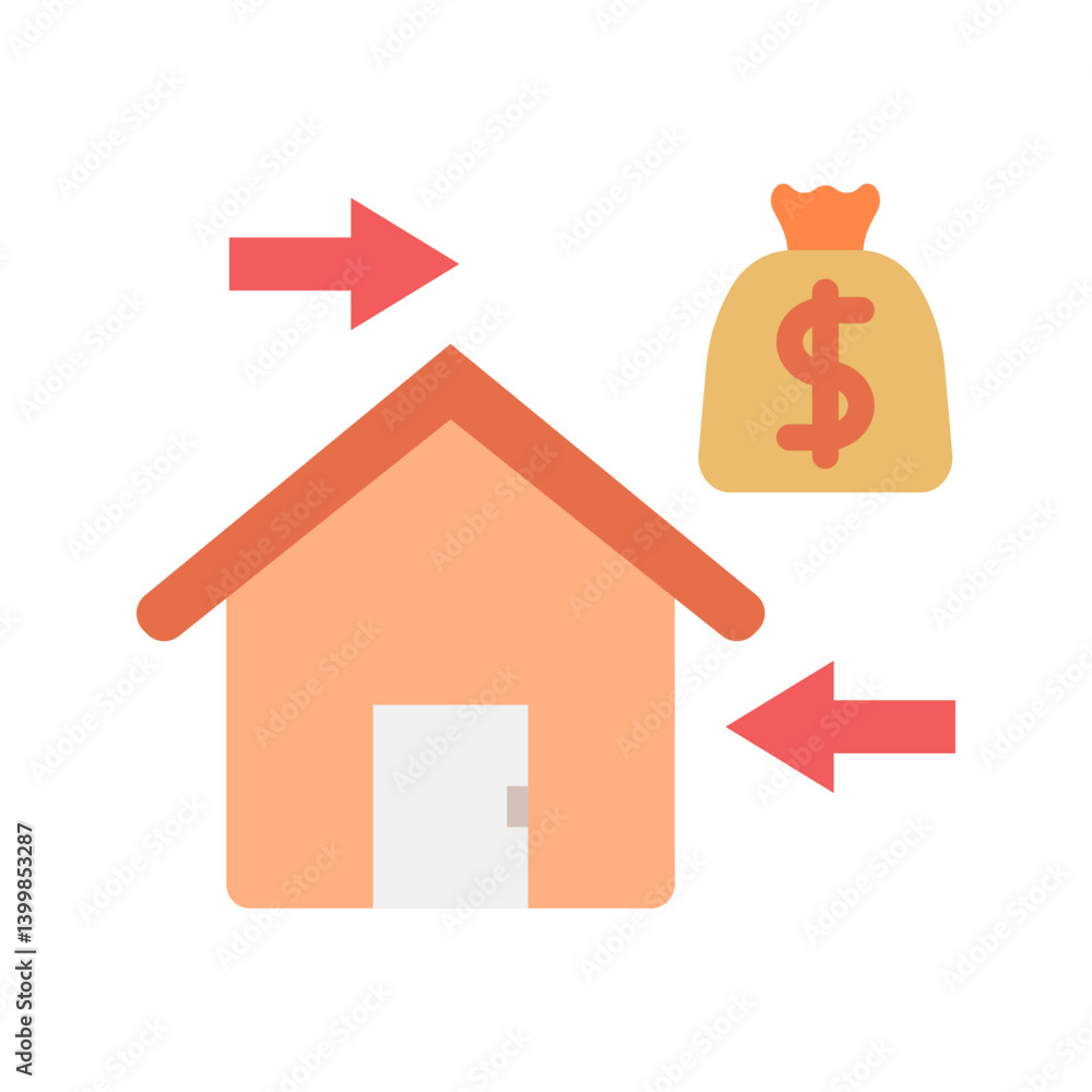 Refinancing icon vector image. Suitable for mobile apps, web apps and print media. Refinancing icon vector image. Suitable for mobile apps, web apps and print media.