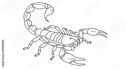 Wallpaper Mural Striking Scorpion Coloring Sheet for Children Featuring Its Arched Tail and Pointed Stinger Torontodigital.ca