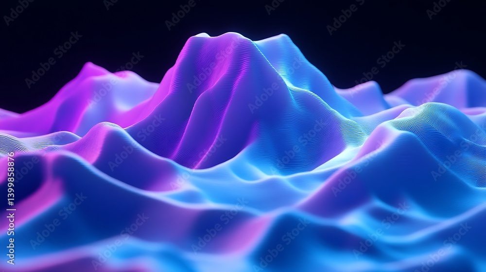 Obraz premium Abstract Mountains in Neon Light