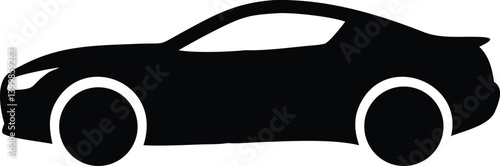 Modern car side view graphic, ideal for website elements and minimalist logo concepts.
