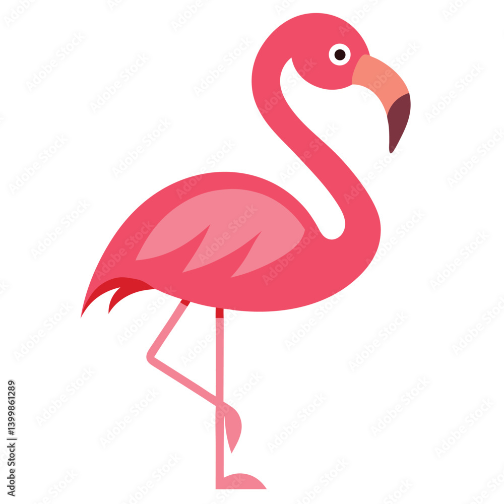 Obraz premium Flamingo vector icon isolated on white background