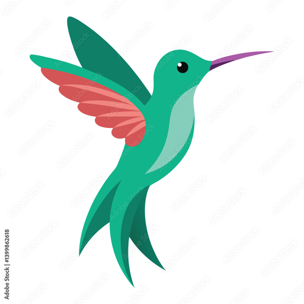 Obraz premium Hummingbird vector icon isolated on white background