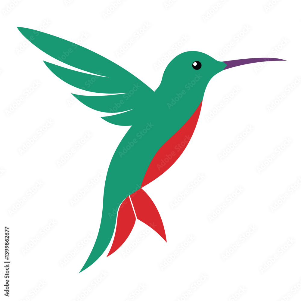 Obraz premium Hummingbird vector icon isolated on white background