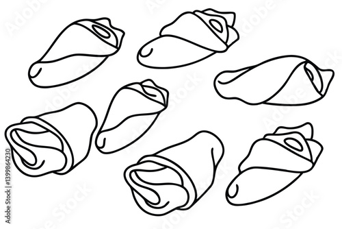 spring rolls line art unique food design digital artwork
