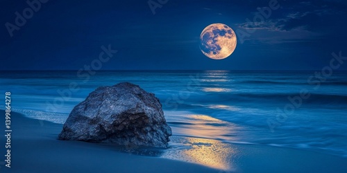 Majestic moonlit beach scene
