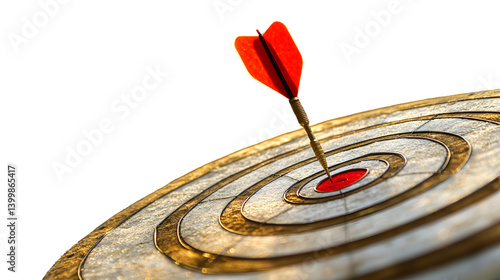 Dartboard isolated on white background for precise target marketing strategies concept.