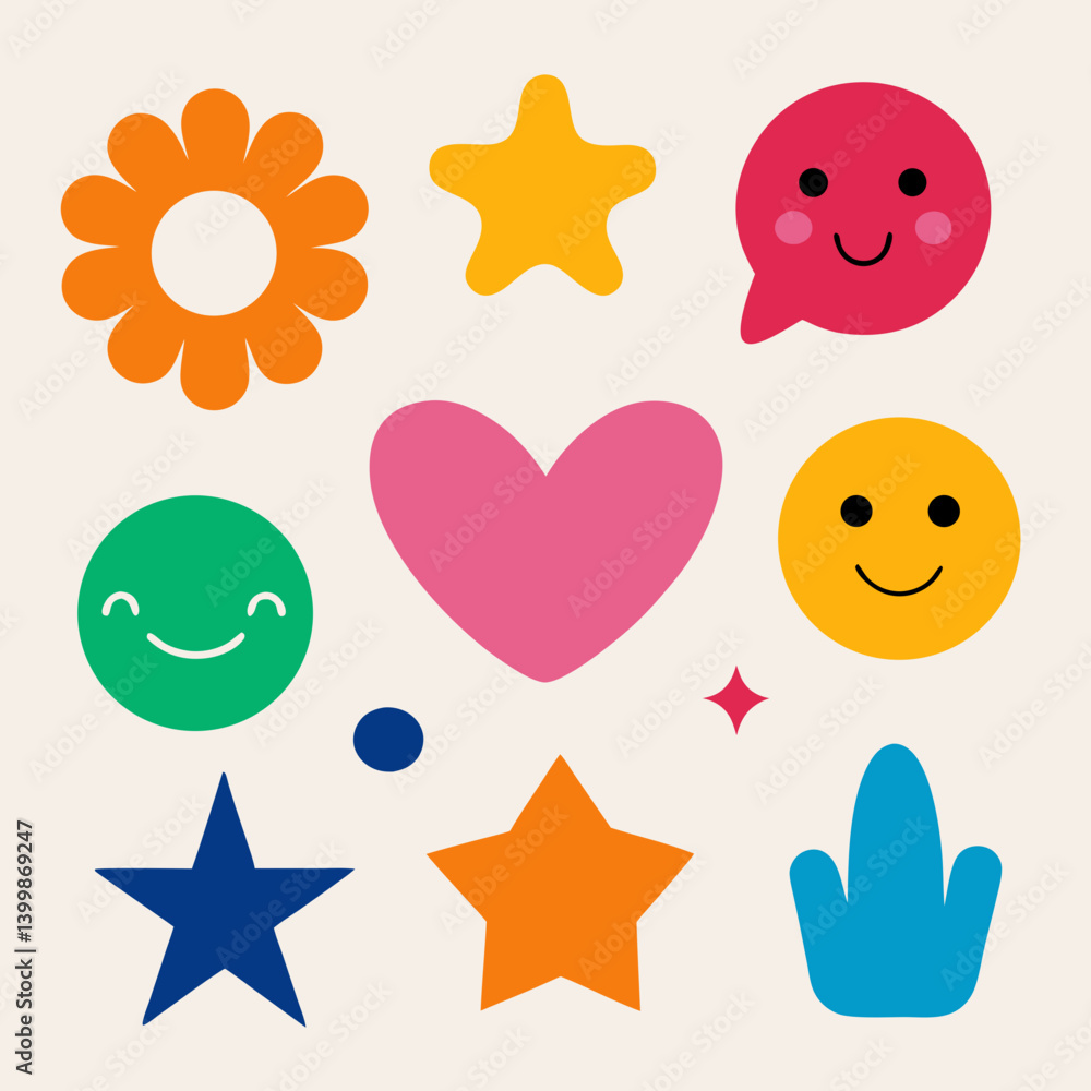 set of funny cartoon smileys set of funny cartoon smileys