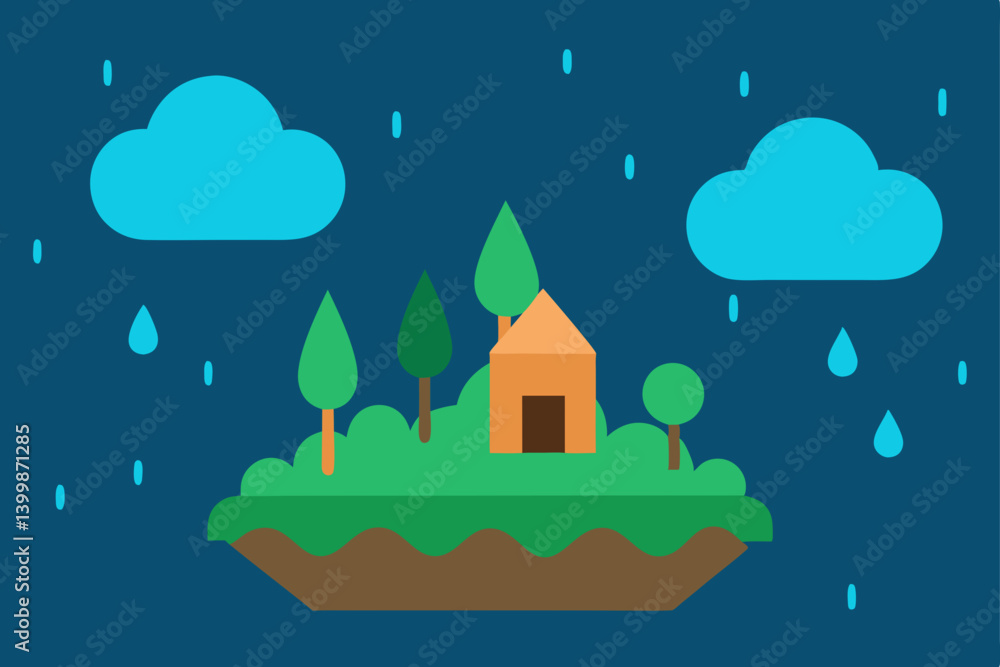 Fototapeta premium winter landscape with houses