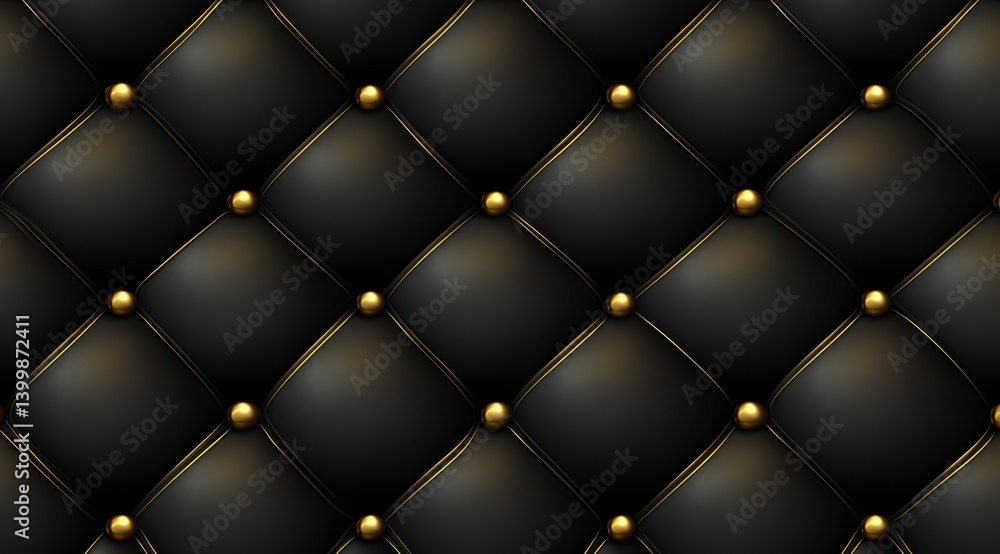 Obraz premium Luxurious black quilted upholstery